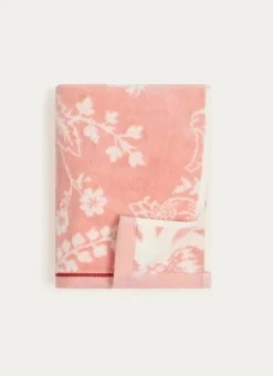 Bouchara Linge De Bain Fantaisie^SERVIETTE DE TOILETTE JADE À GRANDS MOTIFS FLORAUX