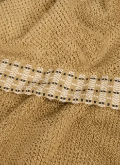 Bouchara Linge De Bain Uni^SERVIETTE DE TOILETTE UNIE AVEC LITEAU FANTAISIE