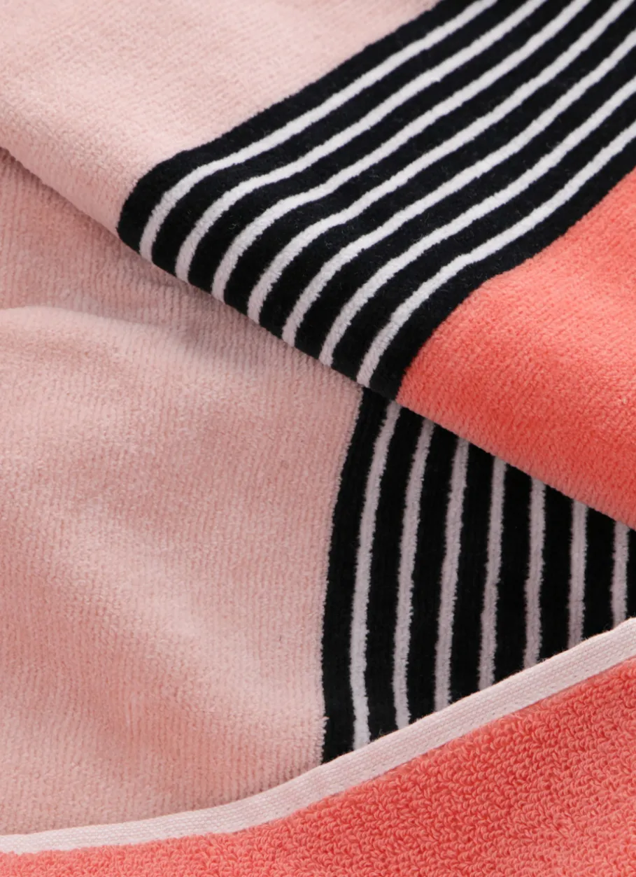 Bouchara Linge De Bain Fantaisie^SERVIETTE INVITÉ BICOLORE EN VELOURS RAYÉ