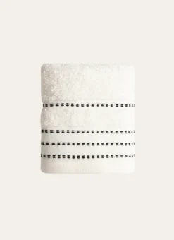 Bouchara Linge De Bain Uni^SERVIETTE INVITÉ EN COTON DÉTAILS POINTS