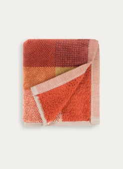 Bouchara Linge De Bain Fantaisie^SERVIETTE INVITÉ EN VELOURS À CARREAUX