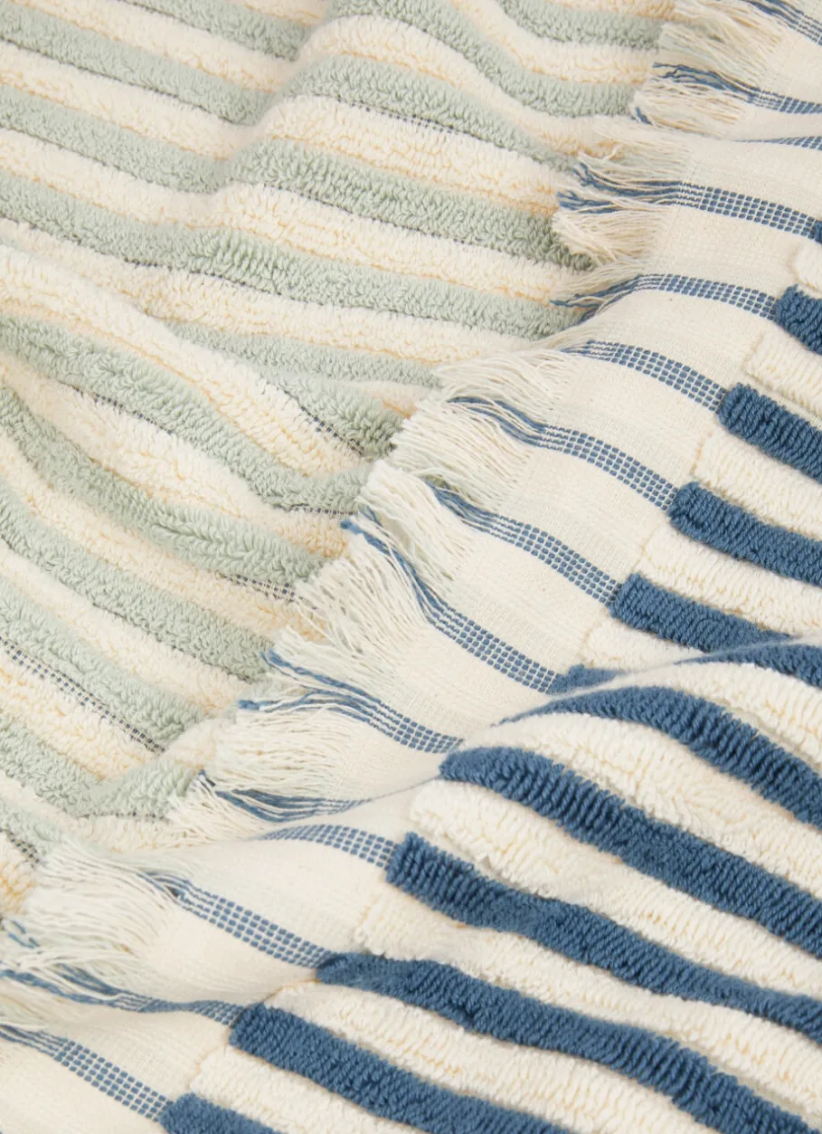 Bouchara Linge De Bain Fantaisie^SERVIETTE INVITE À RAYURES DOUBLE FACE