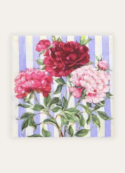 Bouchara Serviette De Table^SERVIETTES EN PAPIER MOTIF FLEURS SUR RAYURES