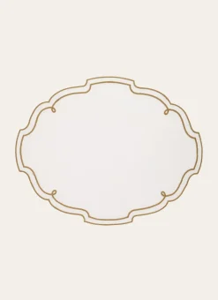 Bouchara Set De Table|Table De Noël^SET DE TABLE EN LIN FINITION POINT BOURDON DORÉ