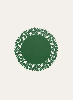 Bouchara Set De Table|Table De Noël^SET DE TABLE ROND EN FEUTRINE HOUX DÉCOUPÉS