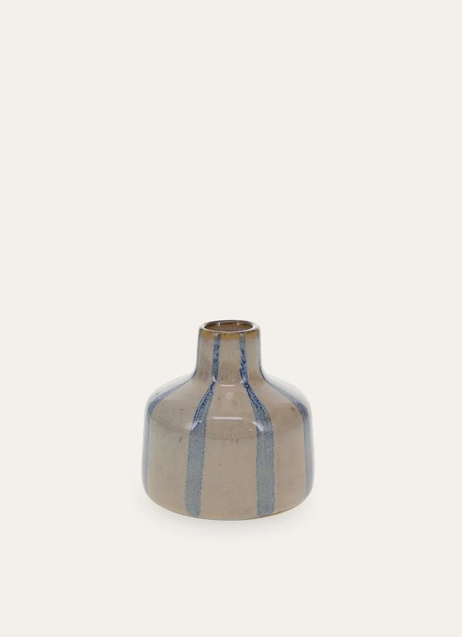 Bouchara Vase, Cache-Pot^SOLIFLORE EN PORCELAINE À RAYURE