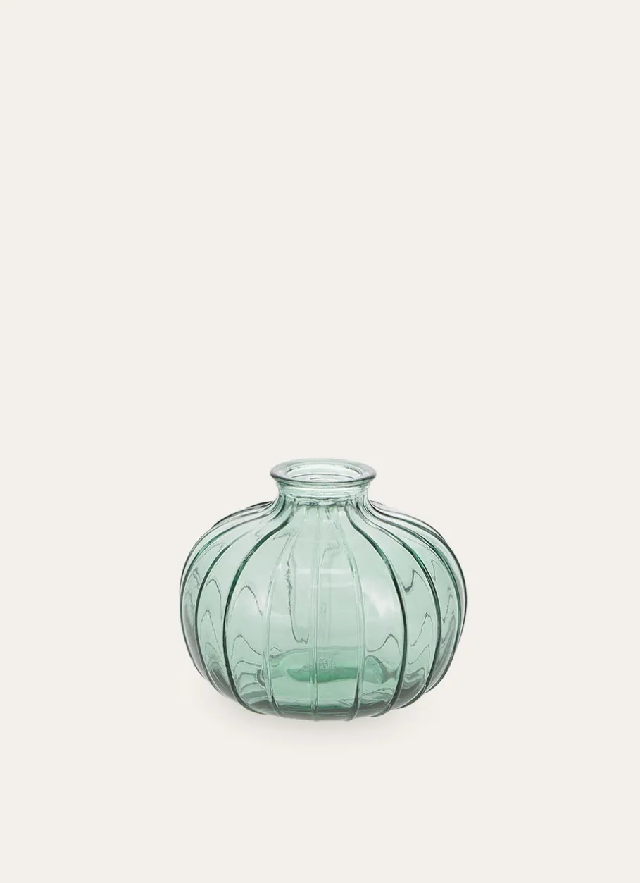 Bouchara Vase, Cache-Pot^SOLIFLORE EN VERRE STRIÉ COLORÉ ARRONDI