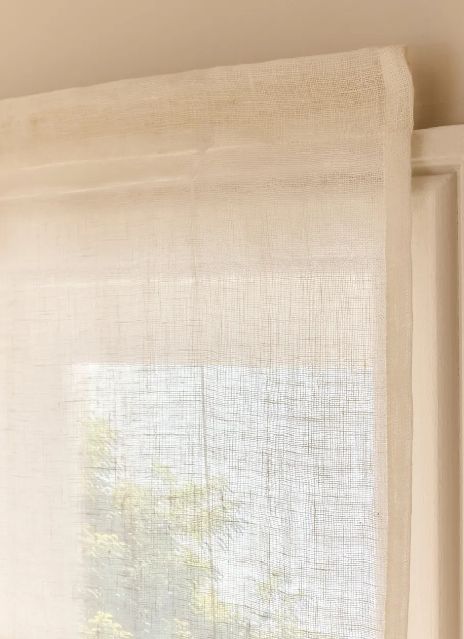 Bouchara Vitrage, Store^STORE BATEAU EN VOILE DE LIN LÉGER