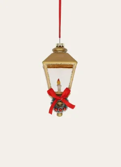 Bouchara Décoration De Noël^SUSPENSION LANTERNE DORÉE À NOEUD ROUGE