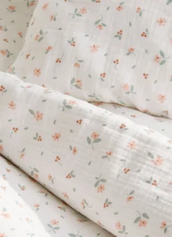 Enfant Bouchara Linge De Lit^TAIE D’OREILLER ENFANT EN GAZE DE COTON CHAMPÊTRE
