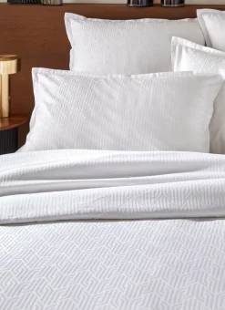 Bouchara Taie À Motifs^TAIE D'OREILLER JACQUARD UNI MOTIF GÉOMÉTRIQUE