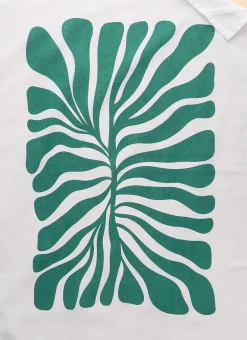 Bouchara Torchon, Essuie-Mains^TORCHON EN COTON IMPRIMÉ VÉGÉTAL COVE