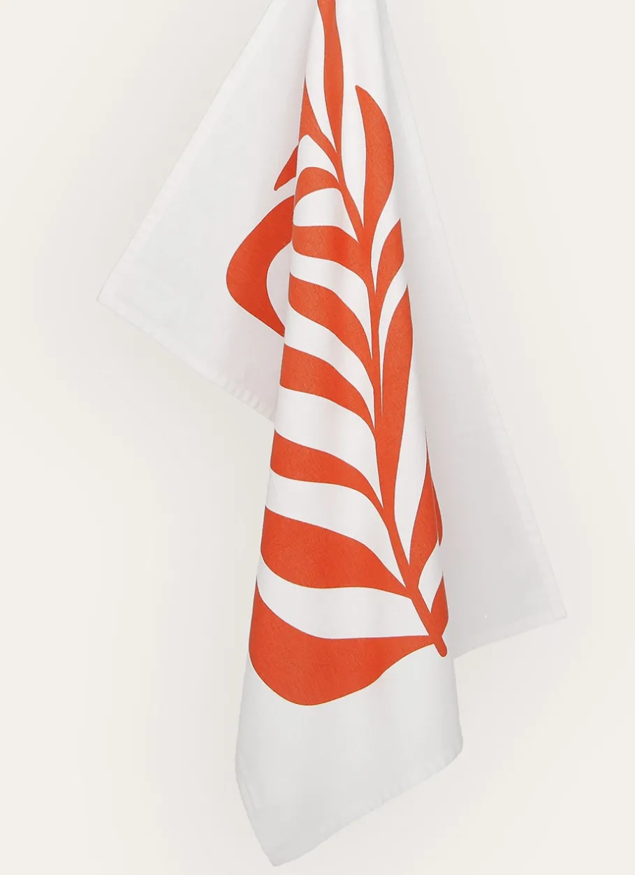 Bouchara Torchon, Essuie-Mains^TORCHON EN COTON IMPRIMÉ VÉGÉTAL CORA