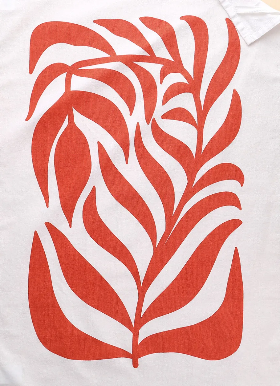 Bouchara Torchon, Essuie-Mains^TORCHON EN COTON IMPRIMÉ VÉGÉTAL CORA