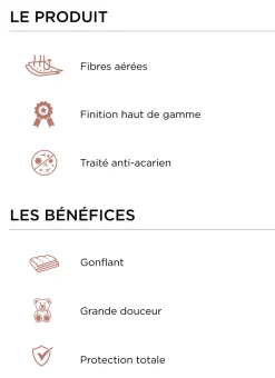 Bouchara Oreiller, Traversin^TRAVERSIN DORMOFIL ANTI-ACARIEN MOELLEUX 1350GR