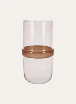 Bouchara Vase, Cache-Pot^VASE EN VERRE AVEC CERCLE FAIT MAIN