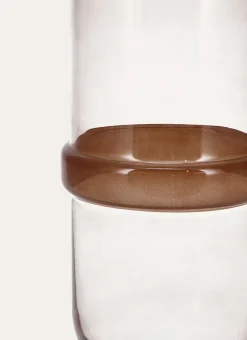 Bouchara Vase, Cache-Pot^VASE EN VERRE AVEC CERCLE FAIT MAIN