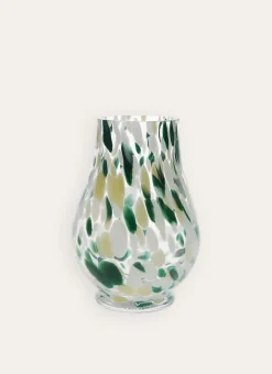 Bouchara Vase, Cache-Pot^VASE EN VERRE TRANSPARENT TACHETÉ