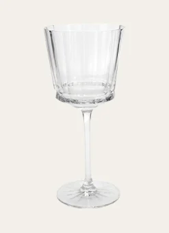 Bouchara Verre, Théière, Carafe^VERRE À PIED EN CRISTALLIN PLISSÉ