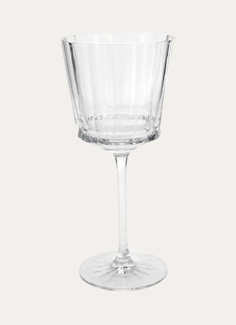 Bouchara Verre, Théière, Carafe^VERRE À PIED EN CRISTALLIN PLISSÉ