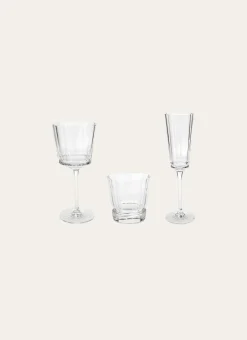 Bouchara Verre, Théière, Carafe^VERRE À PIED EN CRISTALLIN PLISSÉ