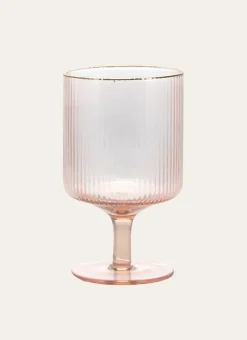 Bouchara Verre, Théière, Carafe^VERRE À PIED EN VERRE FUMÉ STRIÉ
