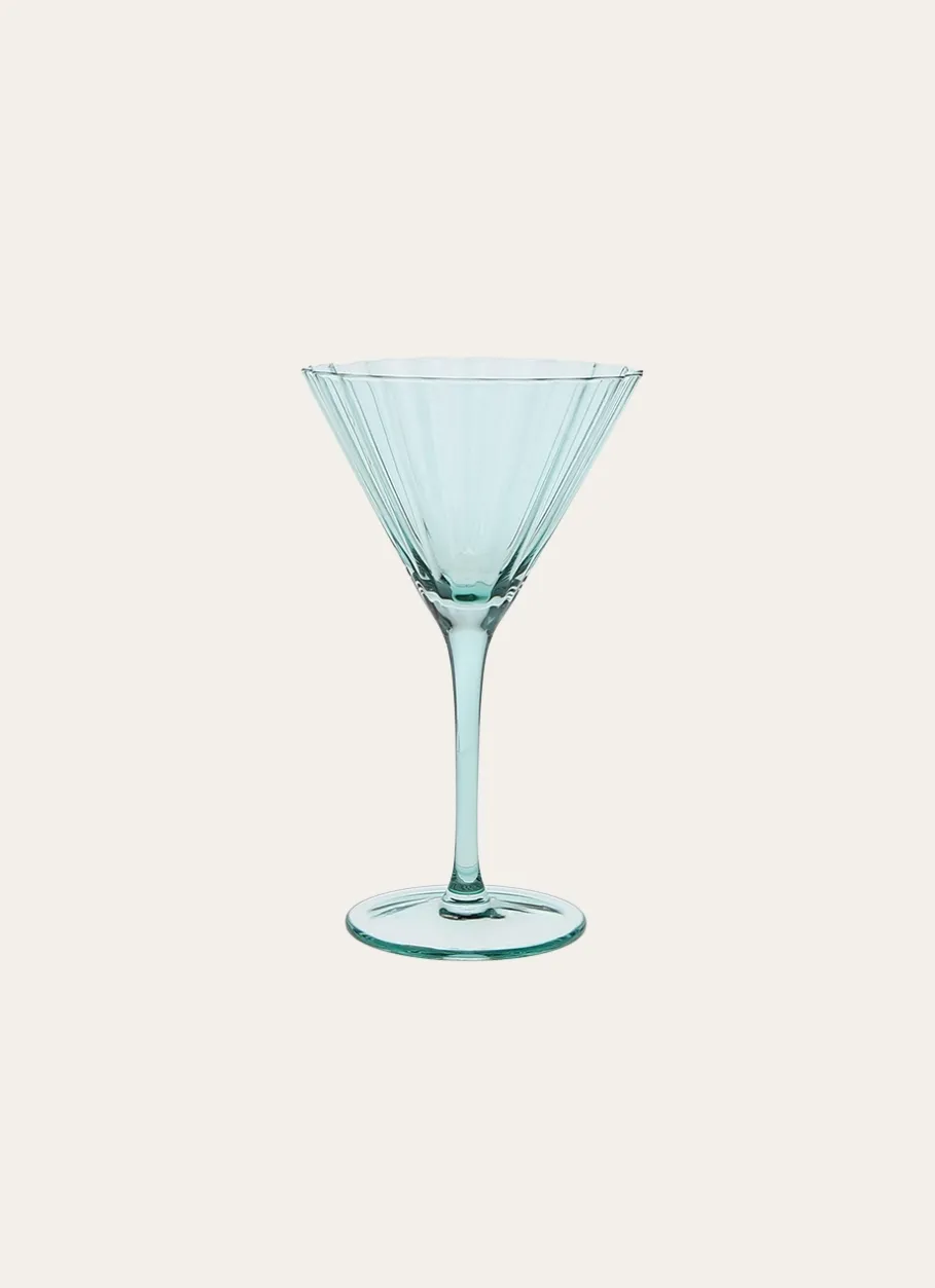 Bouchara Verre, Théière, Carafe^VERRE À PIED PALME VERT D'EAU