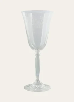 Bouchara Verre, Théière, Carafe^VERRE A PIED EN CRISTALLIN SERIGRAPHIE