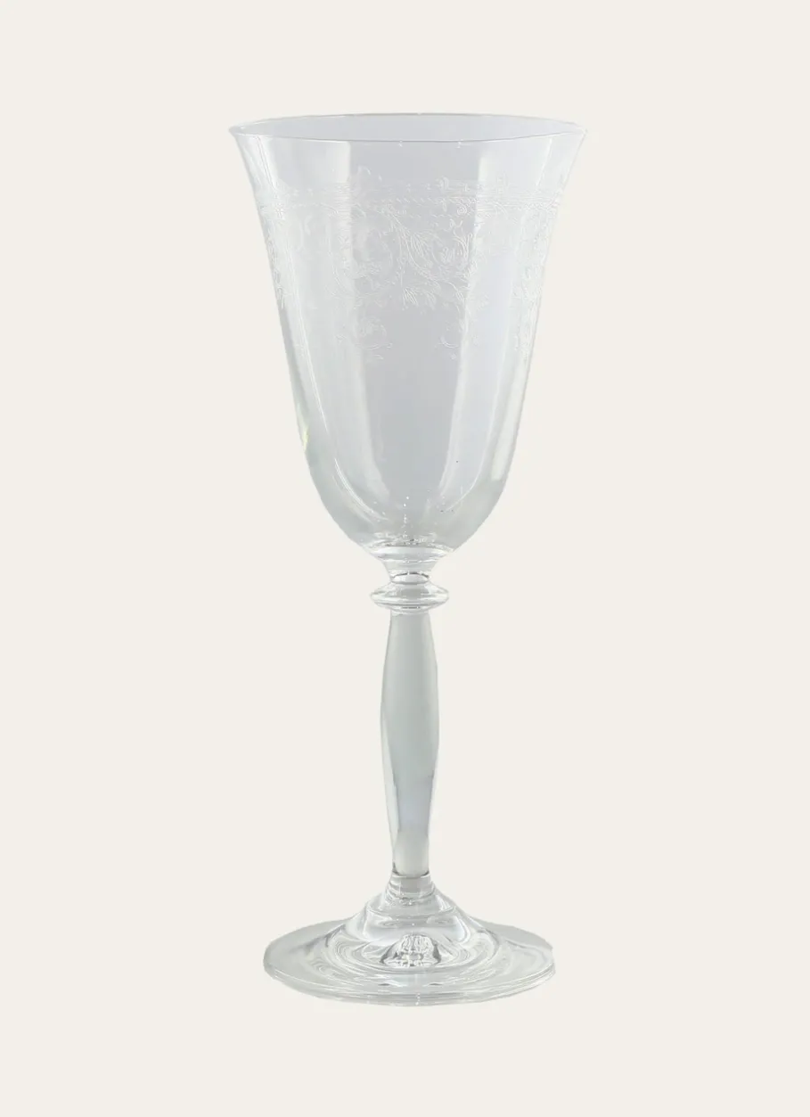 Bouchara Verre, Théière, Carafe^VERRE A PIED EN CRISTALLIN SERIGRAPHIE