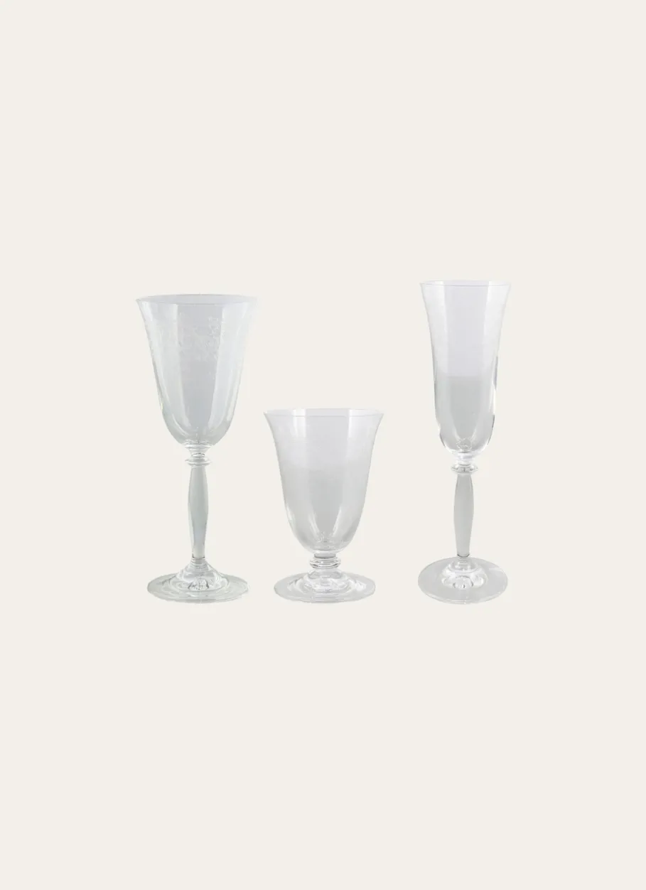 Bouchara Verre, Théière, Carafe^VERRE A PIED EN CRISTALLIN SERIGRAPHIE