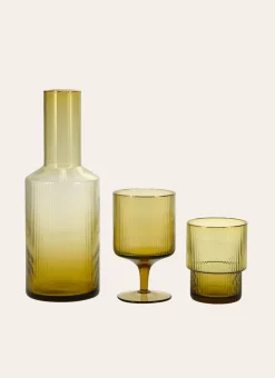 Bouchara Verre, Théière, Carafe^VERRE COLORÉ STRIÉ DESIGN