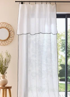 Bouchara Voilage^VOILAGE EN LIN ET BOURDON CONTRASTÉ