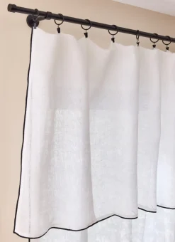 Bouchara Voilage^VOILAGE EN LIN ET BOURDON CONTRASTÉ