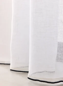 Bouchara Voilage^VOILAGE EN LIN ET BOURDON CONTRASTÉ