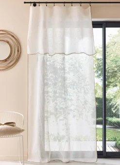 Bouchara Voilage^VOILAGE EN LIN ET BOURDON CONTRASTÉ