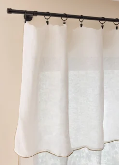 Bouchara Voilage^VOILAGE EN LIN ET BOURDON CONTRASTÉ