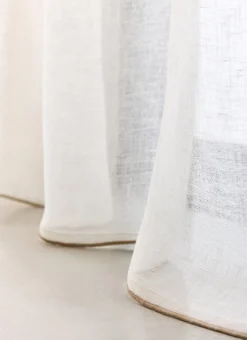 Bouchara Voilage^VOILAGE EN LIN ET BOURDON CONTRASTÉ