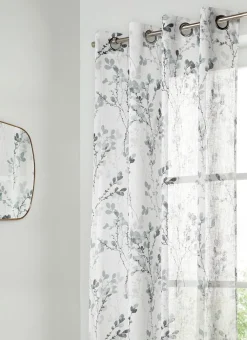 Bouchara Voilage^VOILAGE IMPRIMÉ FEUILLAGE AQUARELLÉ