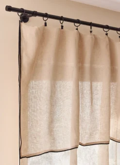 Bouchara Voilage^VOILAGE LÉGER EN LIN AVEC BOURDON NOIR