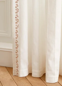 Bouchara Voilage^VOILAGE TAMISANT À RAYURES ET BRODERIES FLORALES